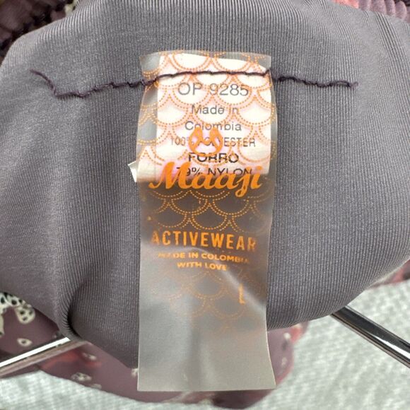 Maaji Shorts Women L Purple Abstract Running Shorts Build In Briefs Side Pockets - Picture 8 of 14